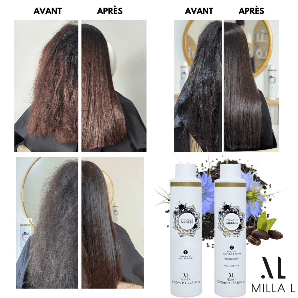 Miracle Nigelle — Lissage brésilien cheveux secs et rebelles.